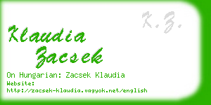 klaudia zacsek business card